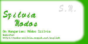 szilvia modos business card